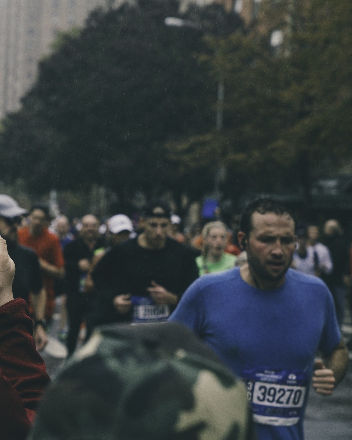 Runners making their way through the New York City Marathon