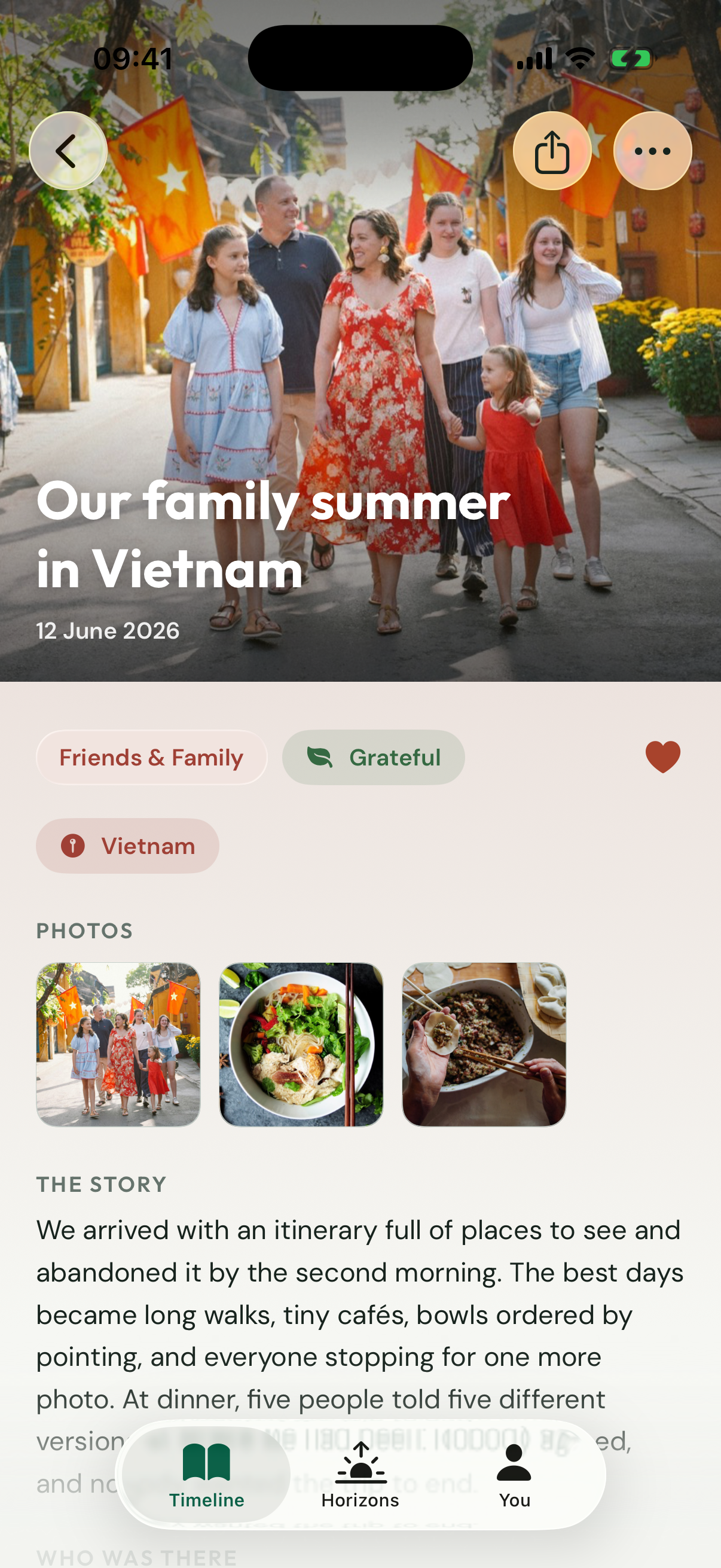 Once & Someday showing a family's summer trip through Vietnam with photos and a detailed story